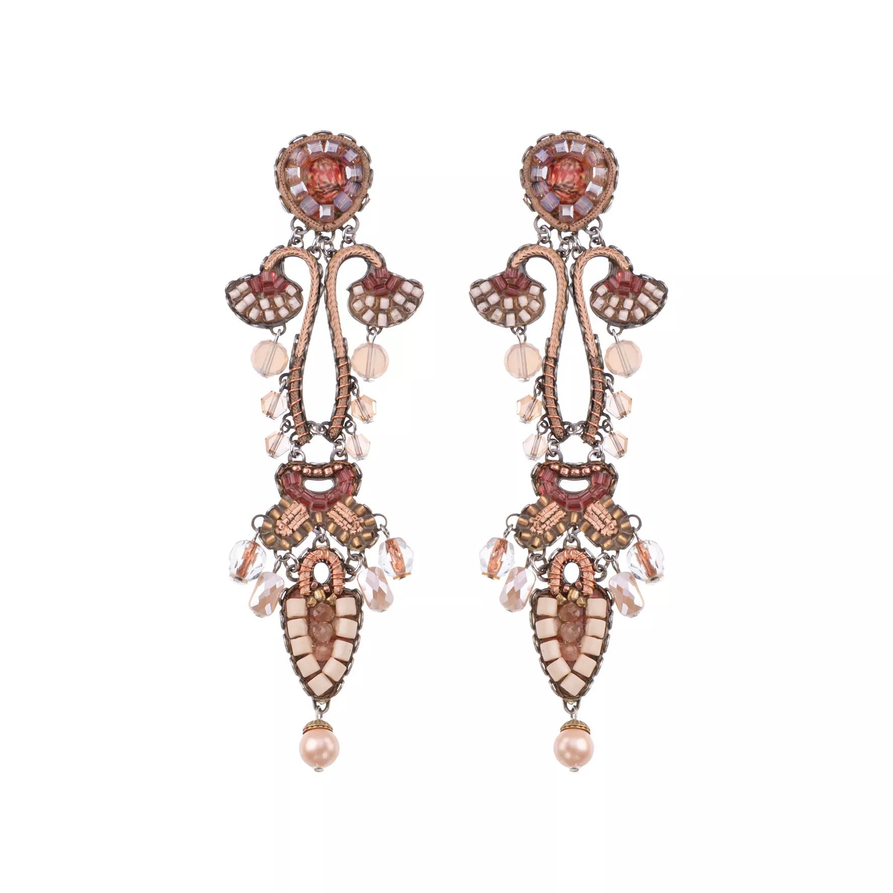Ayala Bar Jewelry Ayalar Bar Peach Long Earrings Stylish Wedding Set, Mei
