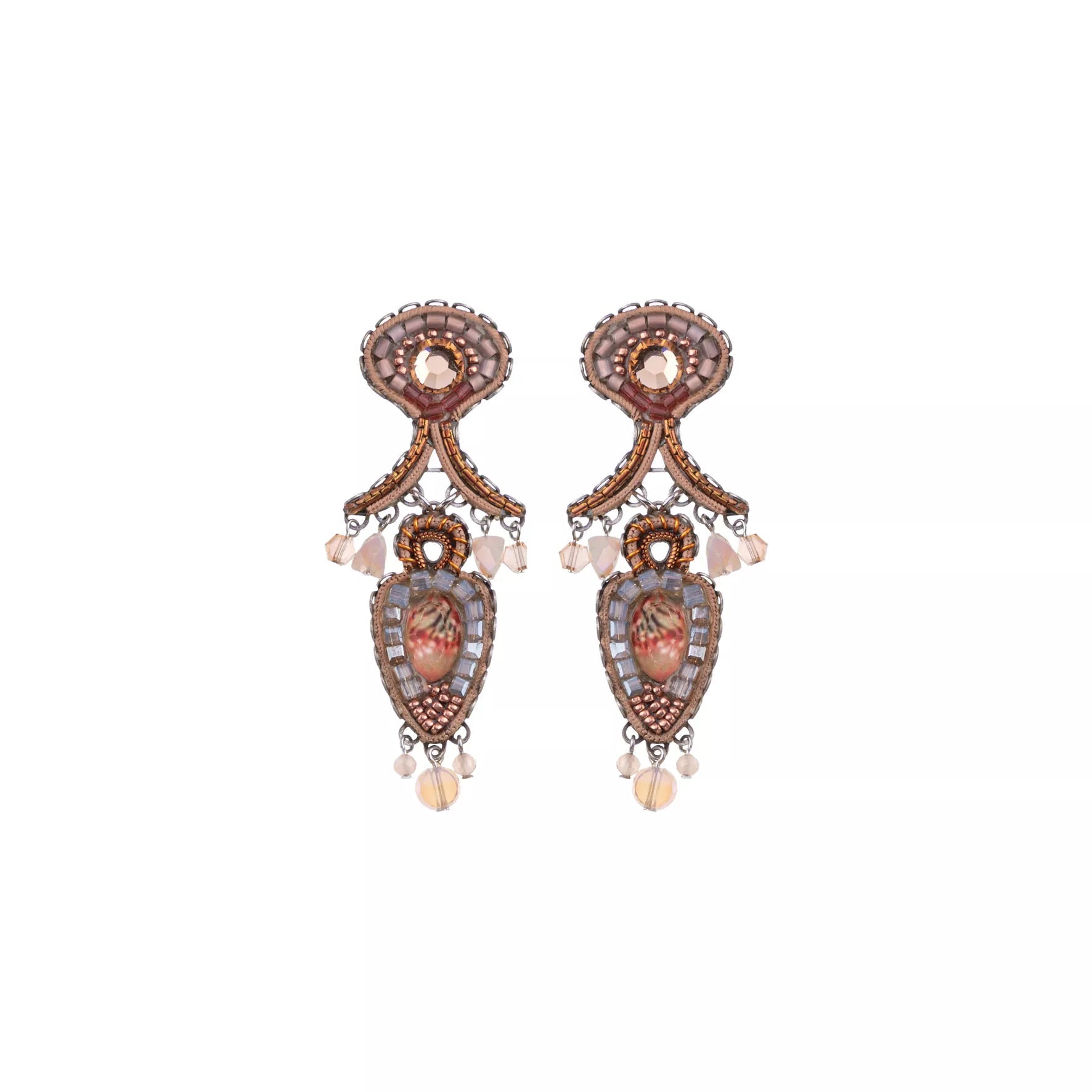 Ayala Bar Jewelry Ayalar Bar Peach Long Earrings Stylish Wedding Set, Thora