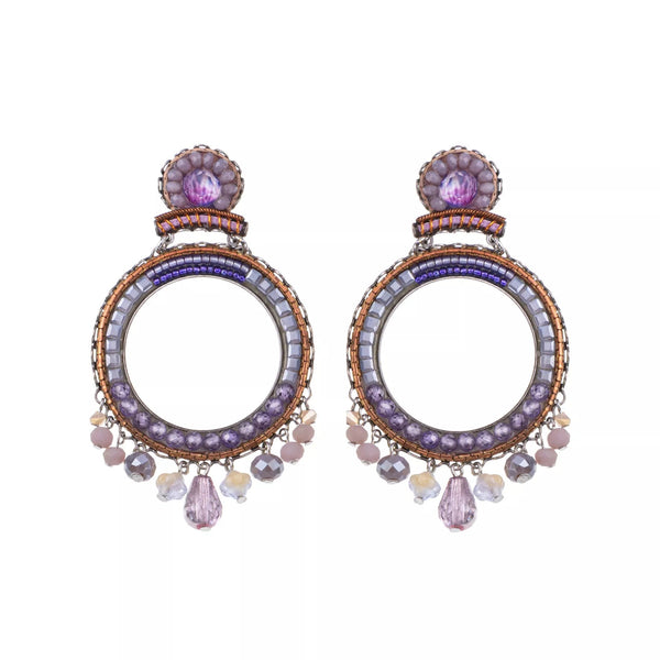 Ayala Bar Jewelry Ayalar Bar Purple Hoop Earrings Plum Blossom Set, Aylin