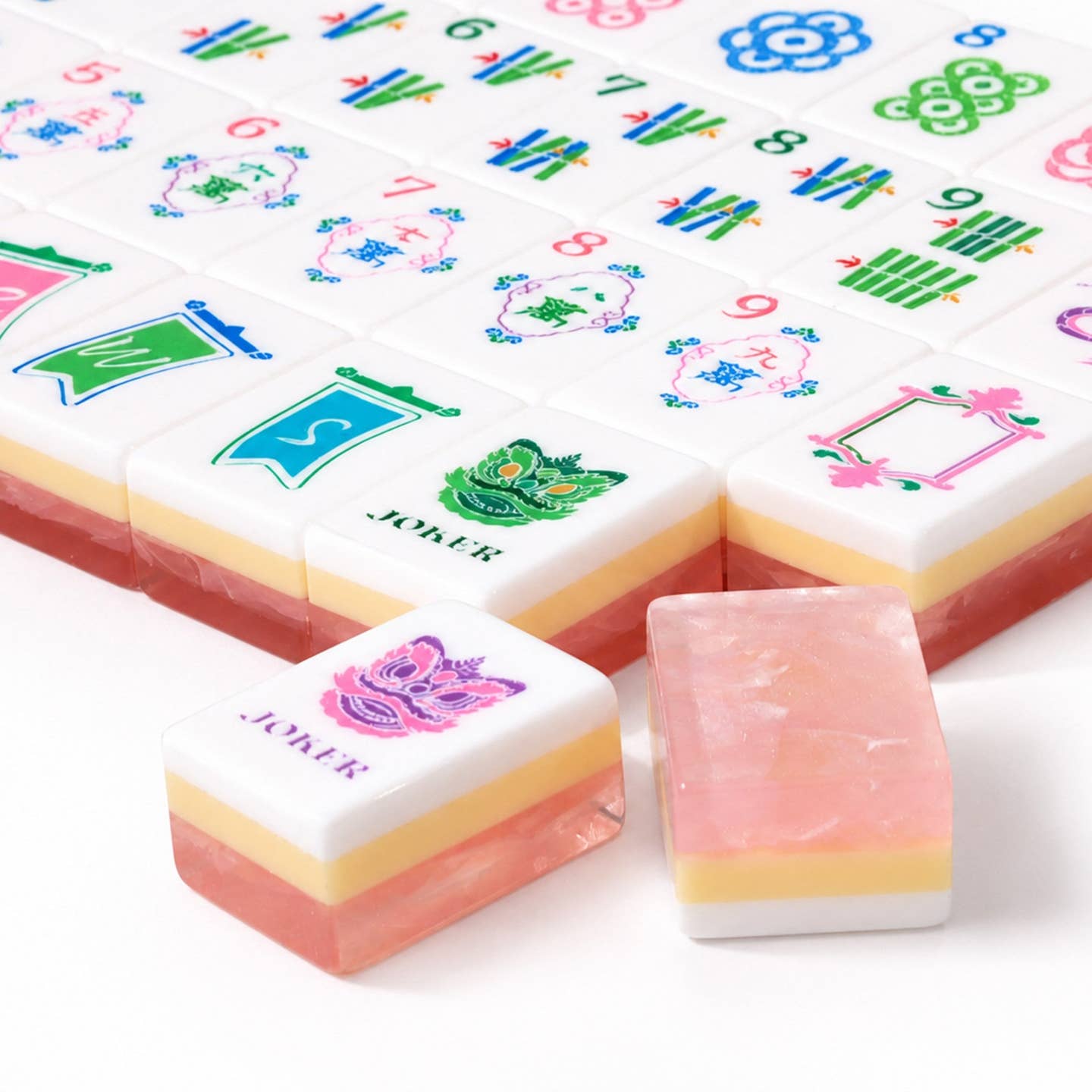 Sunset Lotus Mahjong Tile Set