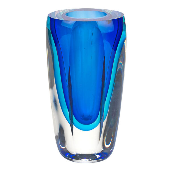 Badash Crystal Giftware Azure Murano Style Art Glass 6 inch Vase
