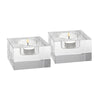 Badash Crystal Giftware Dakota Crystal Block Pair of T-lite Holders H2 x L3
