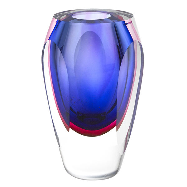 Badash Crystal Giftware Essence Murano Style Art Glass Violet 9" Vase