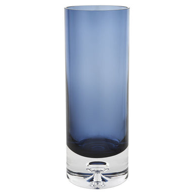 Badash Crystal Giftware Galaxy European Mouth Blown Lead Free Crystal Midnight Blue Cylinder Vase 10.5" X 3