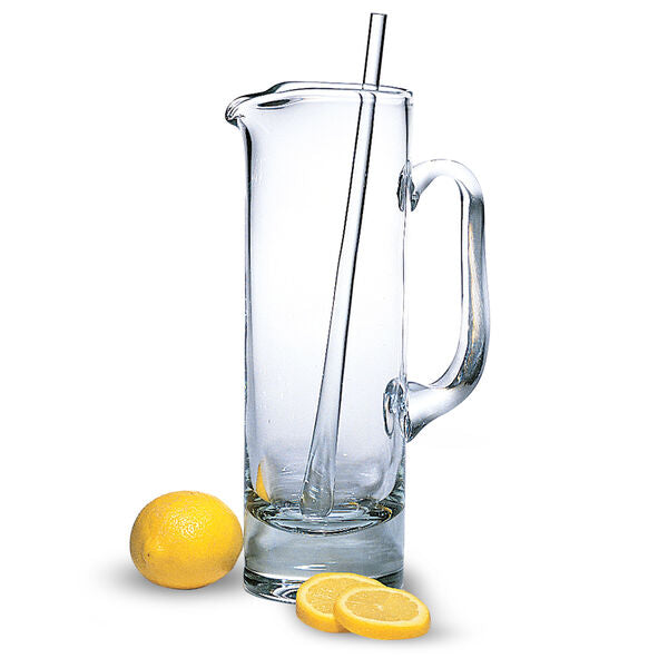 Badash Crystal Giftware Manhattan European Mouth Blown Lead Free Crystal Martini Pitcher and Stirrer - 12 in. 54 oz.