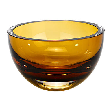 Badash Crystal Giftware Penelope Amber Mouth Blown European Lead Free Crystal 6" Bowl