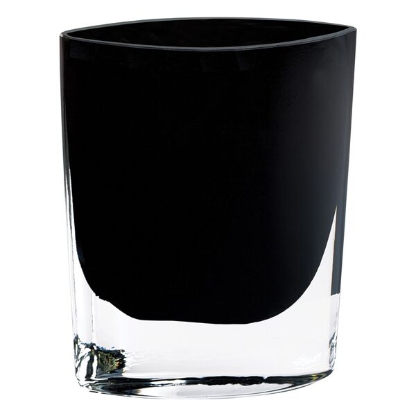 Badash Crystal Giftware Samantha European Mouth Blown Lead Free Crystal 8" Jet Black Pocket Shaped Vase