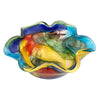 Badash Crystal Giftware Stormy Rainbow Murano Style Art Glass Floppy 8.5 inch Centerpiece Bowl