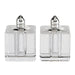Badash Crystal Giftware Vitality Platinum Hand Made Lead Free Crystal Pair of Salt and Pepper Shakers H2.75