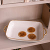 Beatriz Ball Serveware Beatriz Ball CERAMIC Bambu Rectangular Casserole (Cream & White)