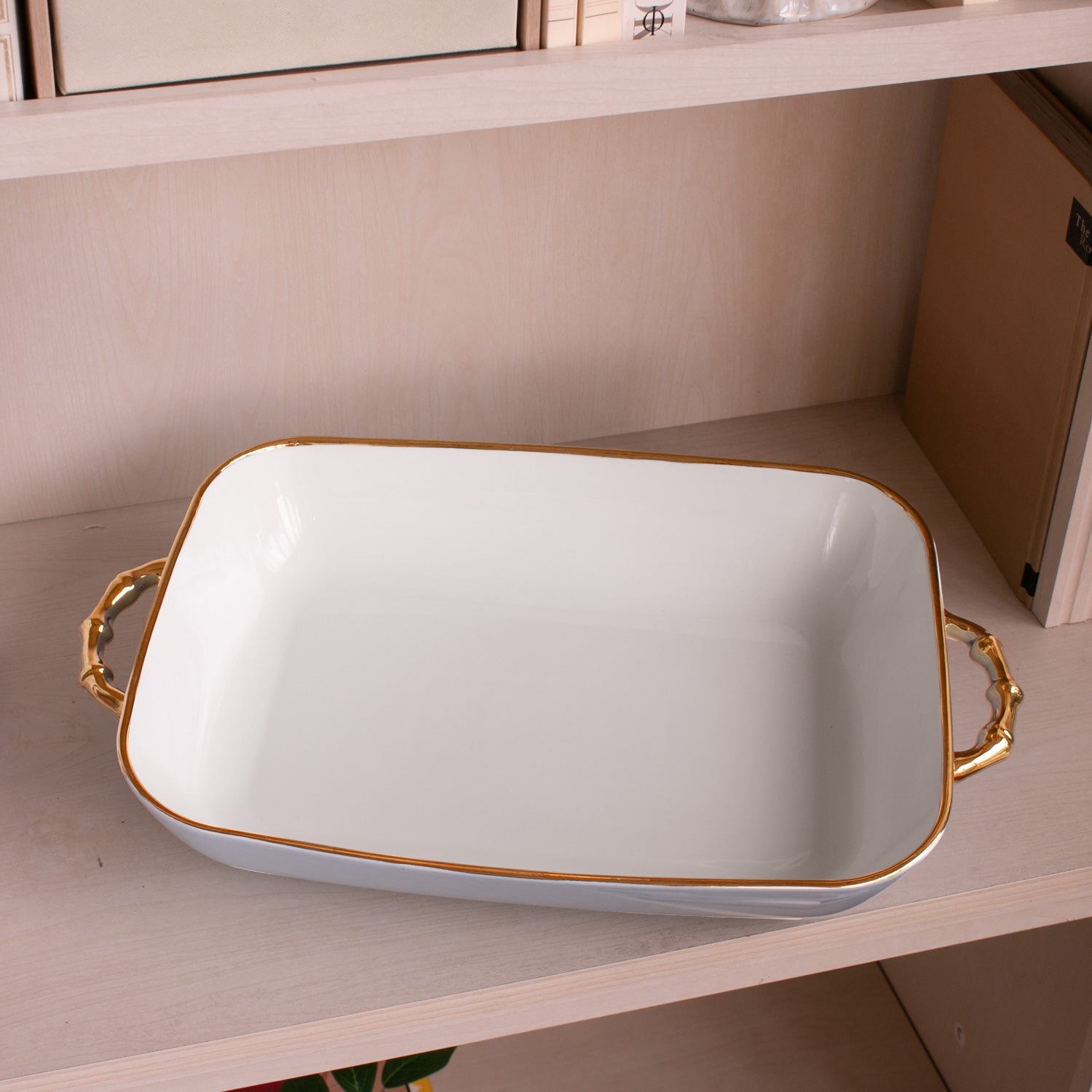 Beatriz Ball Serveware Beatriz Ball CERAMIC Bambu Rectangular Casserole (Periwinkle & White)