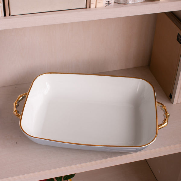 Beatriz Ball Serveware Beatriz Ball CERAMIC Bambu Rectangular Casserole (Periwinkle & White)