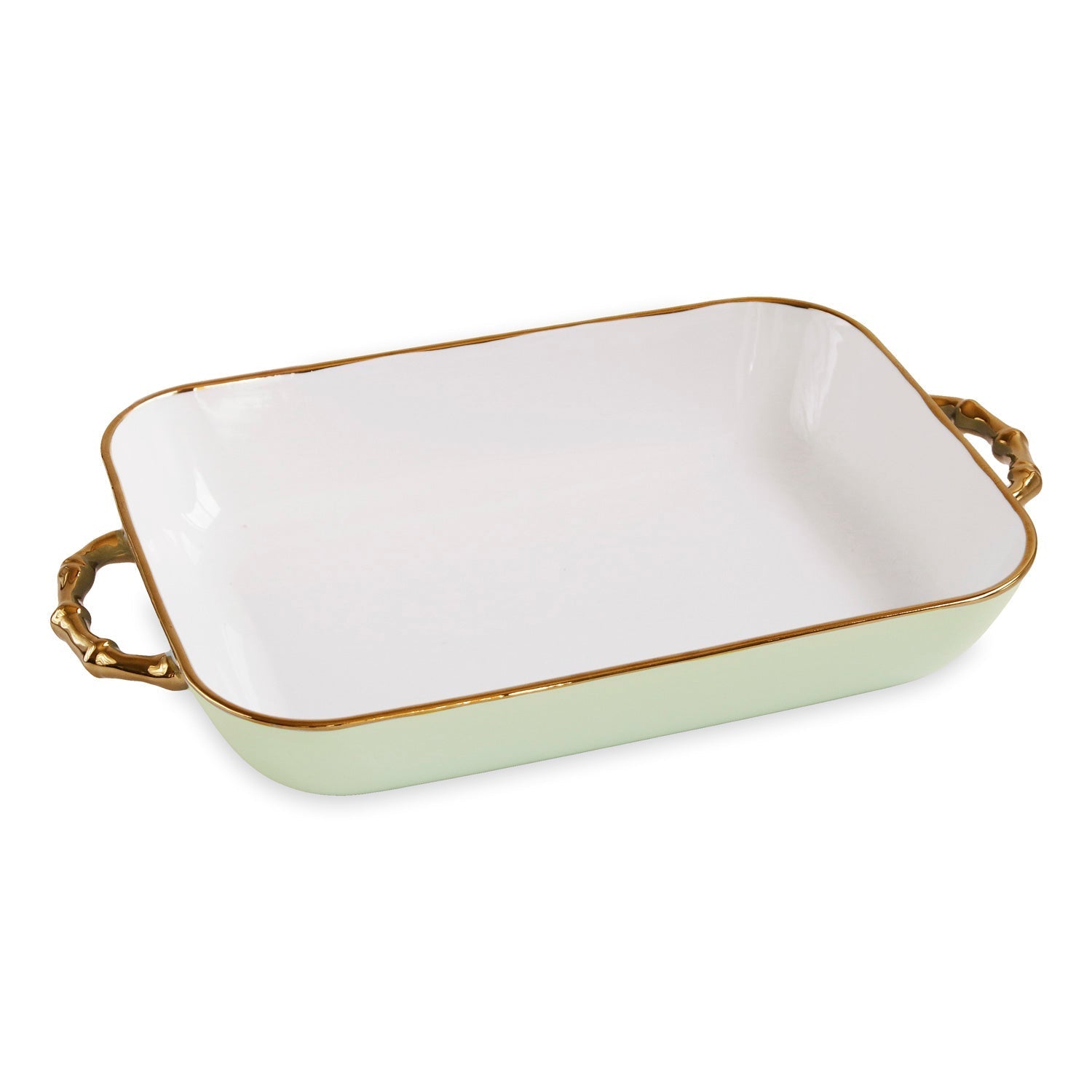 Beatriz Ball Serveware Beatriz Ball CERAMIC Bambu Rectangular Casserole (Pistachio & White)