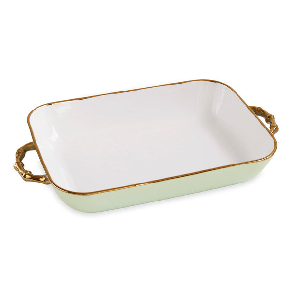 Beatriz Ball Serveware Beatriz Ball CERAMIC Bambu Rectangular Casserole (Pistachio & White)