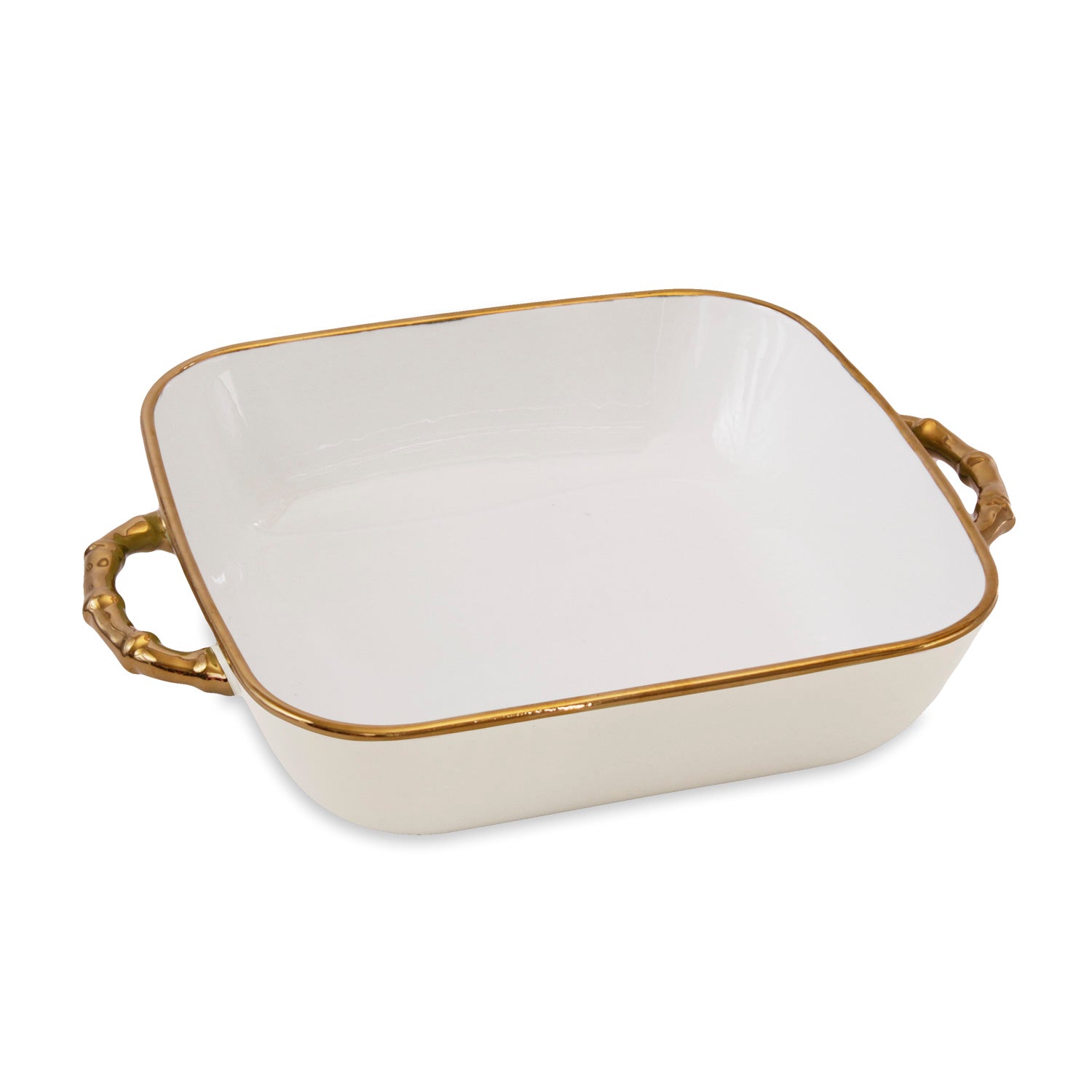 Beatriz Ball Serveware Beatriz Ball CERAMIC Bambu Square Casserole (Cream & White)
