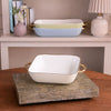 Beatriz Ball Serveware Beatriz Ball CERAMIC Bambu Square Casserole (Cream & White)