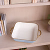 Beatriz Ball Serveware Beatriz Ball CERAMIC Bambu Square Casserole (Periwinkle & White)