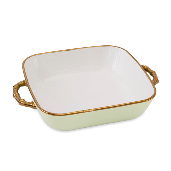 Beatriz Ball Serveware Beatriz Ball CERAMIC Bambu Square Casserole (Pistachio & White)