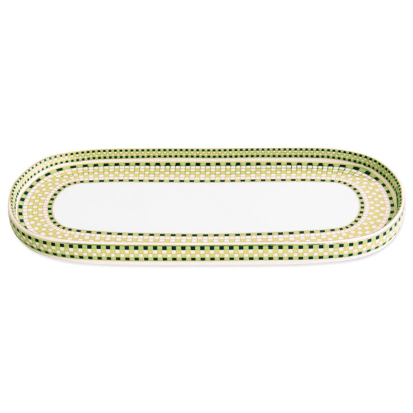Beatriz Ball Serveware Beatriz Ball CERAMIC Ravenna Long Oval Platter Set of 2 Green & Gold
