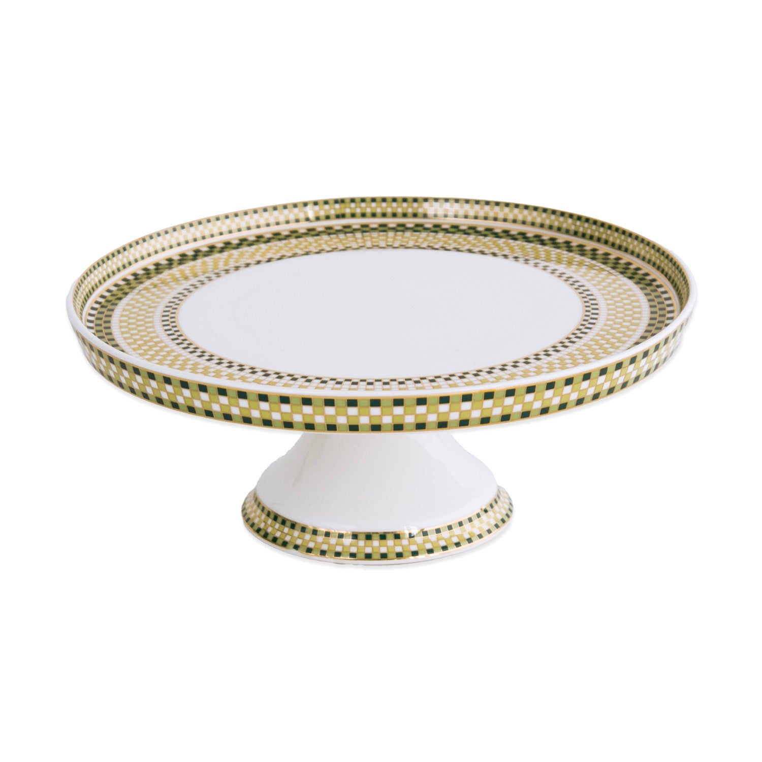 Beatriz Ball Serveware Beatriz Ball CERAMIC Ravenna Pedestal Cake Plate Green & Gold