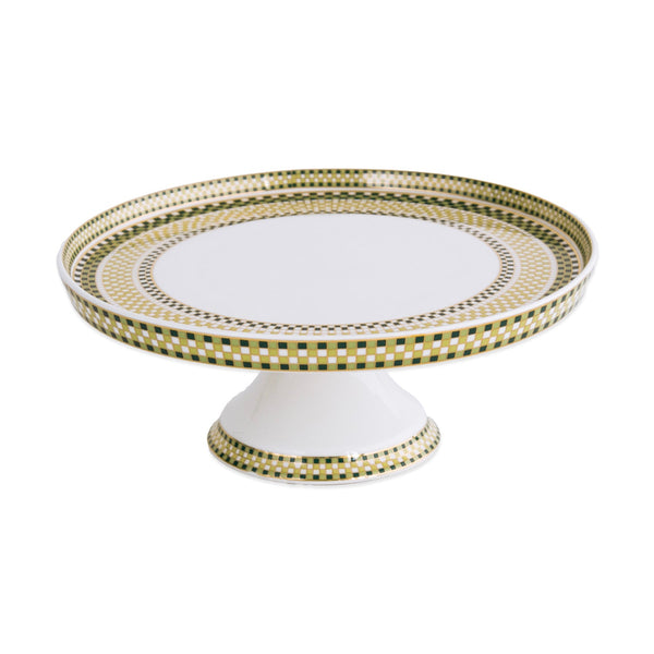 Beatriz Ball Serveware Beatriz Ball CERAMIC Ravenna Pedestal Cake Plate Green & Gold
