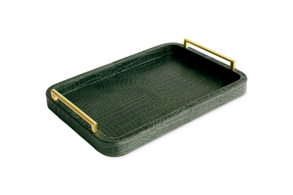 Beatriz Ball Giftware Beatriz Ball CROC Leather Tray (Green)