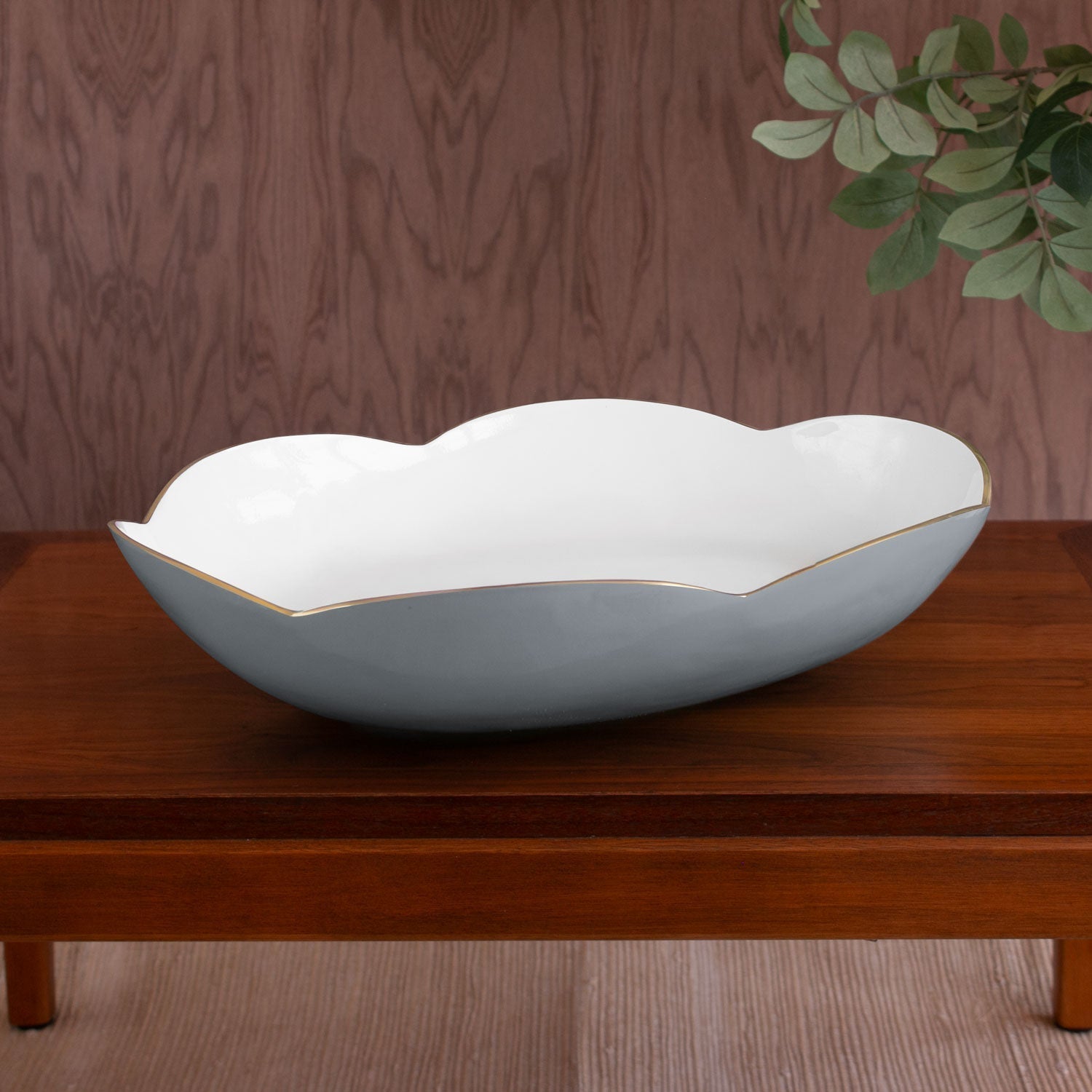 Beatriz Ball Servware Beatriz Ball ENCANTO Amelia Extra Large Oval Bowl Slate and White