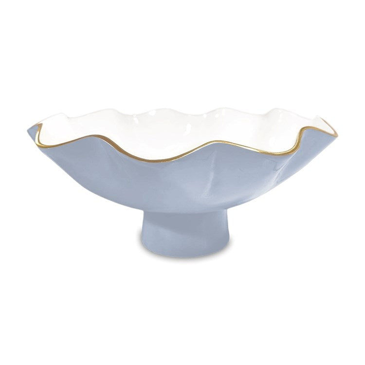 Beatriz Ball Serveware Beatriz Ball ENCANTO Carola Large Pedestal Bowl (Periwinkle and White)