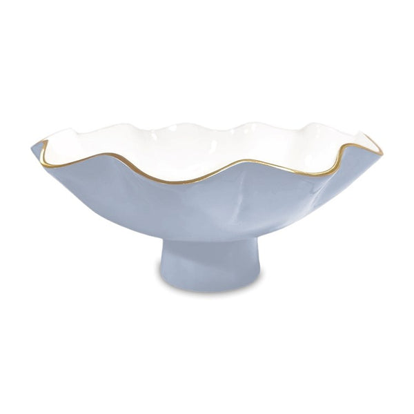Beatriz Ball Serveware Beatriz Ball ENCANTO Carola Large Pedestal Bowl (Periwinkle and White)