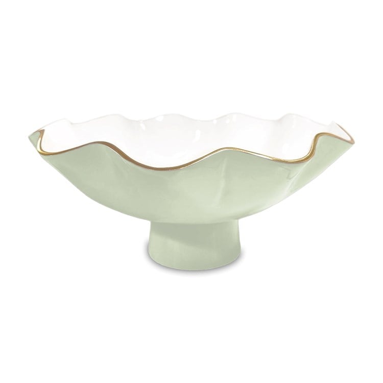 Beatriz Ball Serveware Beatriz Ball ENCANTO Carola Large Pedestal Bowl (Pistachio and White)
