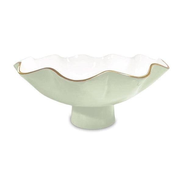 Beatriz Ball Serveware Beatriz Ball ENCANTO Carola Large Pedestal Bowl (Pistachio and White)