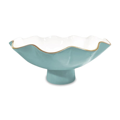 Beatriz Ball Serveware Beatriz Ball ENCANTO Carola Large Pedestal Bowl (Turquoise and White)