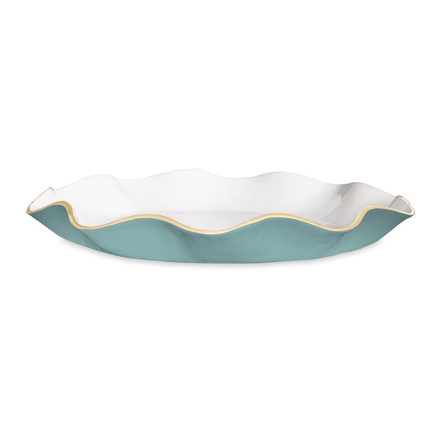 Beatriz Ball Serveware Beatriz Ball ENCANTO Carola  Large Round Platter (Turquoise and White)