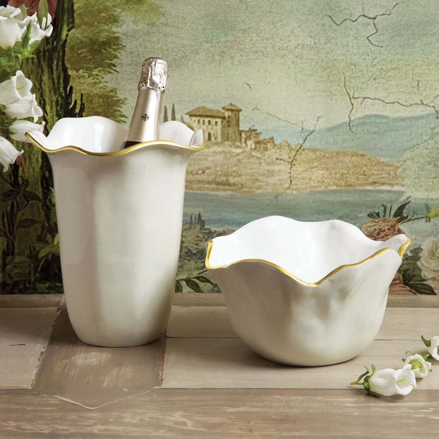 Beatriz Ball Serveware Beatriz Ball ENCANTO Carola Medium Bowl (Cream and White)