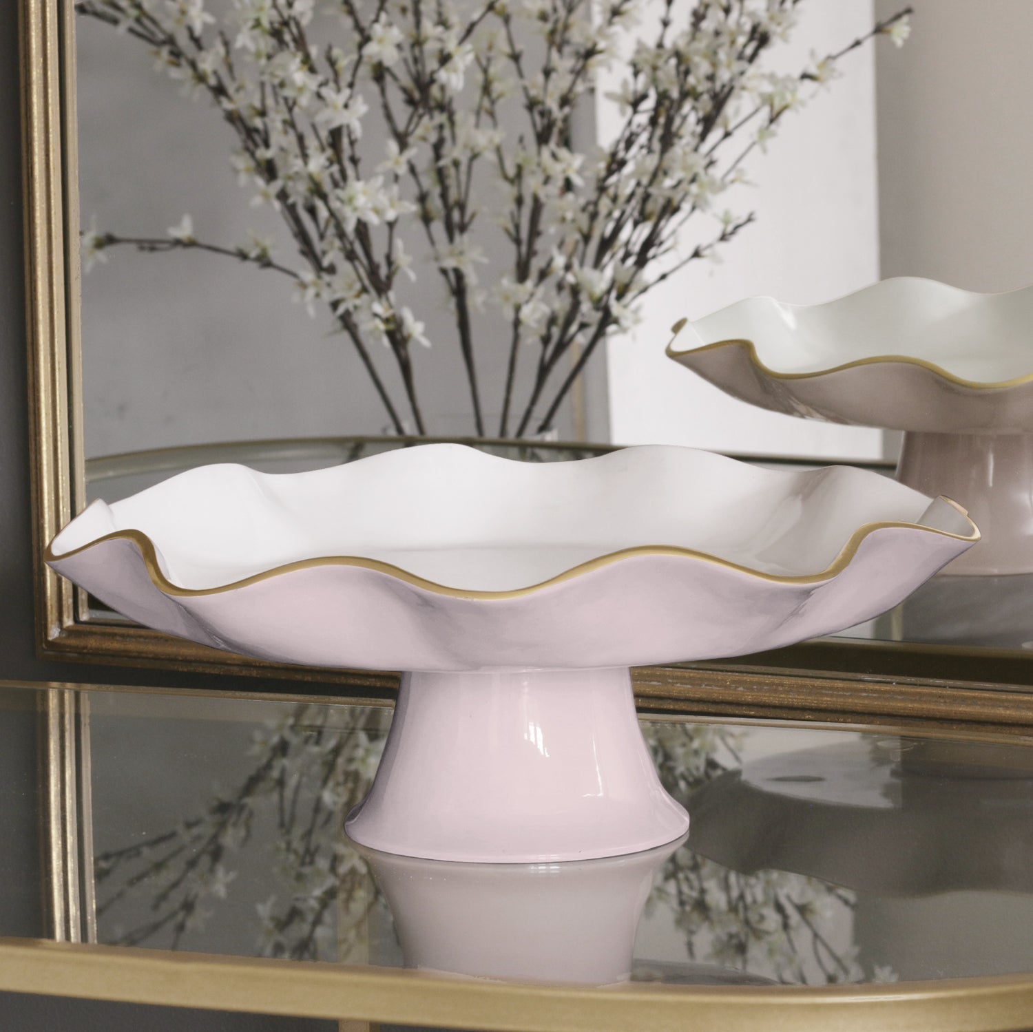Beatriz Ball Serveware Beatriz Ball ENCANTO Carola Pedestal Cake Plate (Camellia and White)