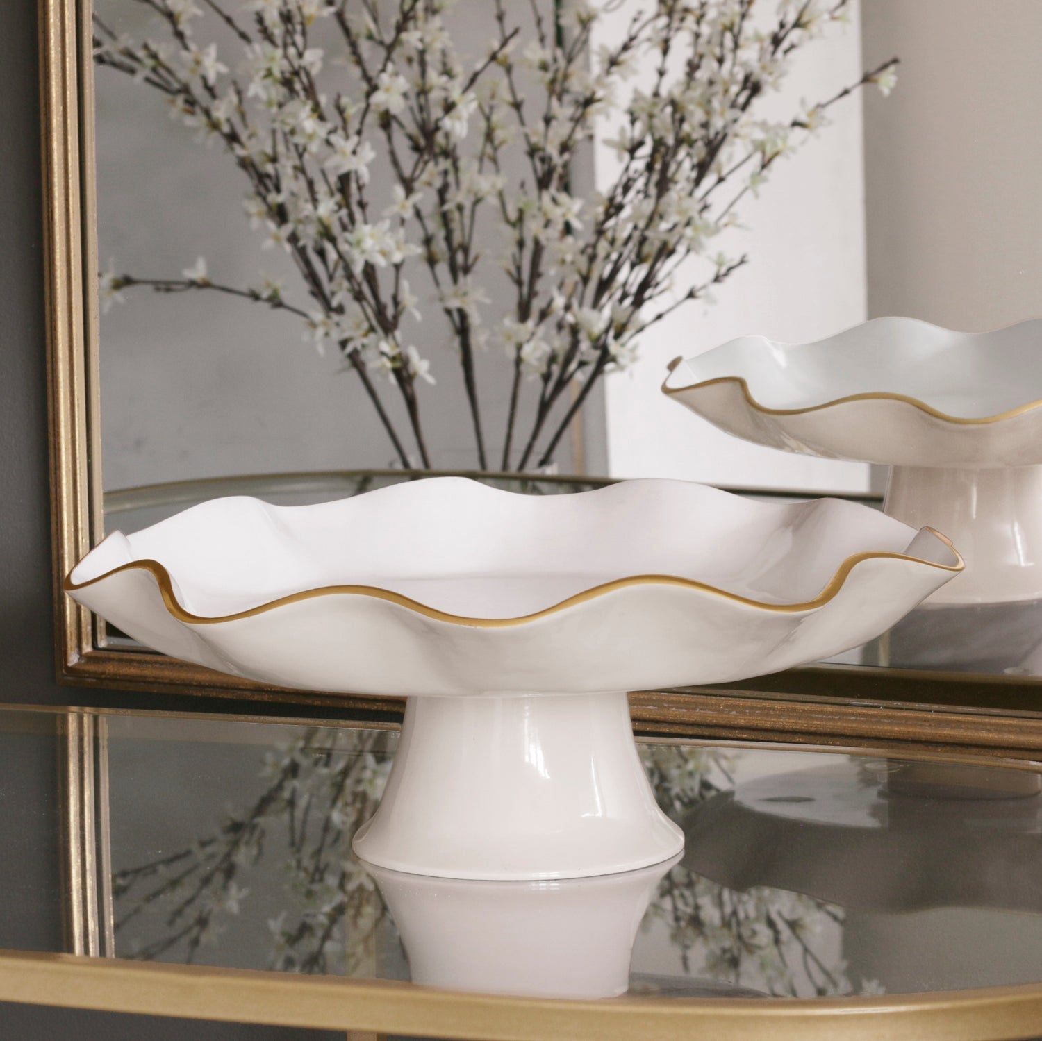 Beatriz Ball Serveware Beatriz Ball ENCANTO Carola Pedestal Cake Plate (Cream and White)