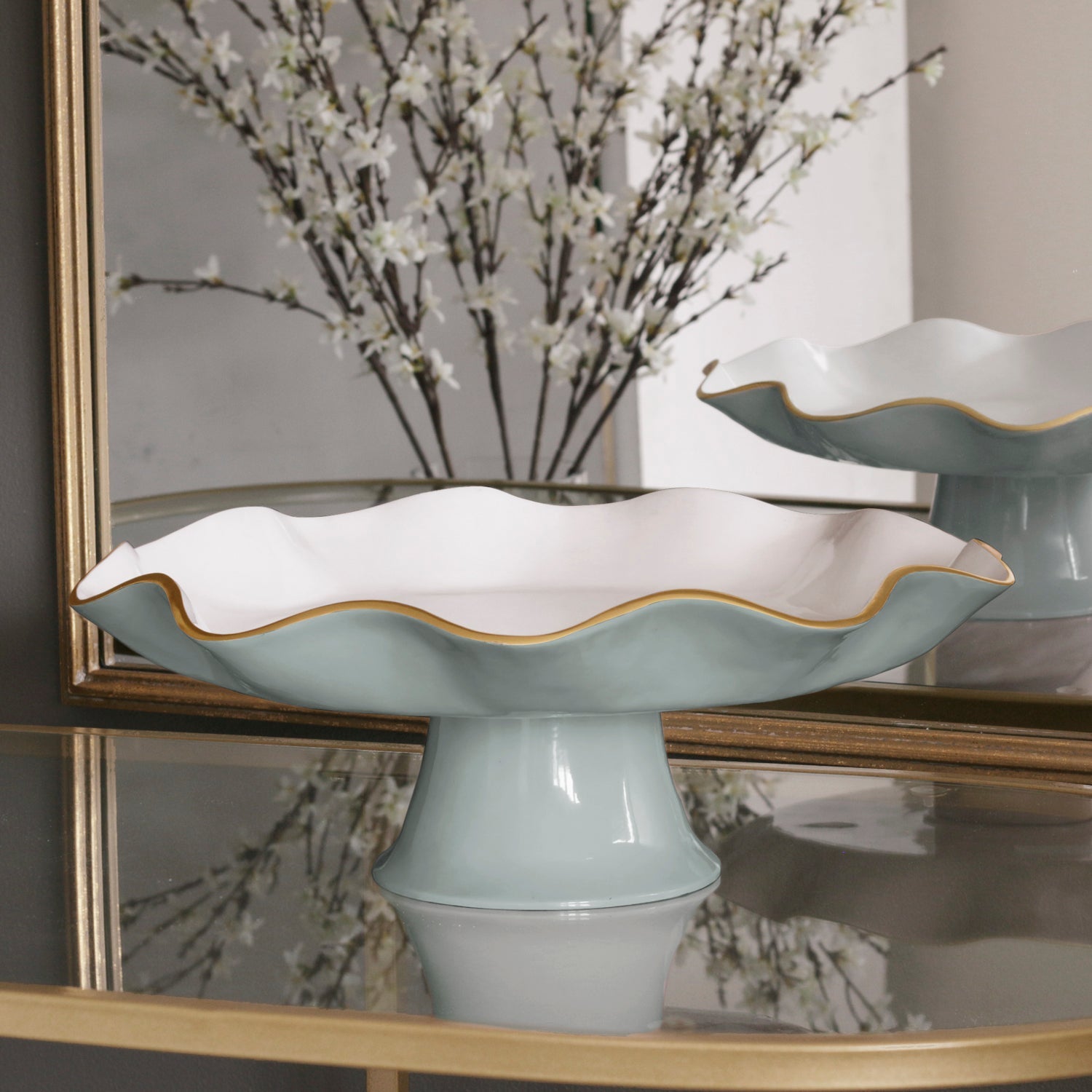 Beatriz Ball Serveware Beatriz Ball ENCANTO Carola Pedestal Cake Plate (Slate and White)