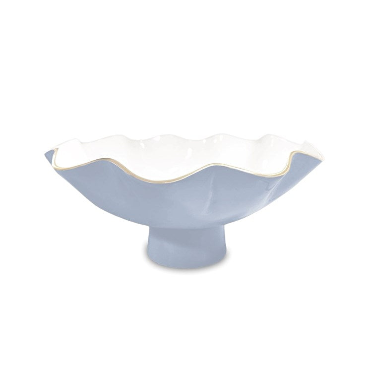Beatriz Ball Serveware Beatriz Ball ENCANTO Carola Small Pedestal Bowl (Periwinkle and White)