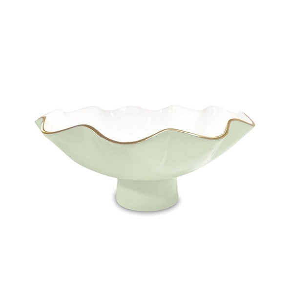 Beatriz Ball Serveware Beatriz Ball ENCANTO Carola Small Pedestal Bowl (Pistachio and White)