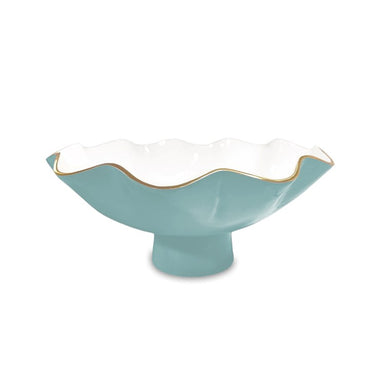 Beatriz Ball Serveware Beatriz Ball ENCANTO Carola Small Pedestal Bowl (Turquoise and White)