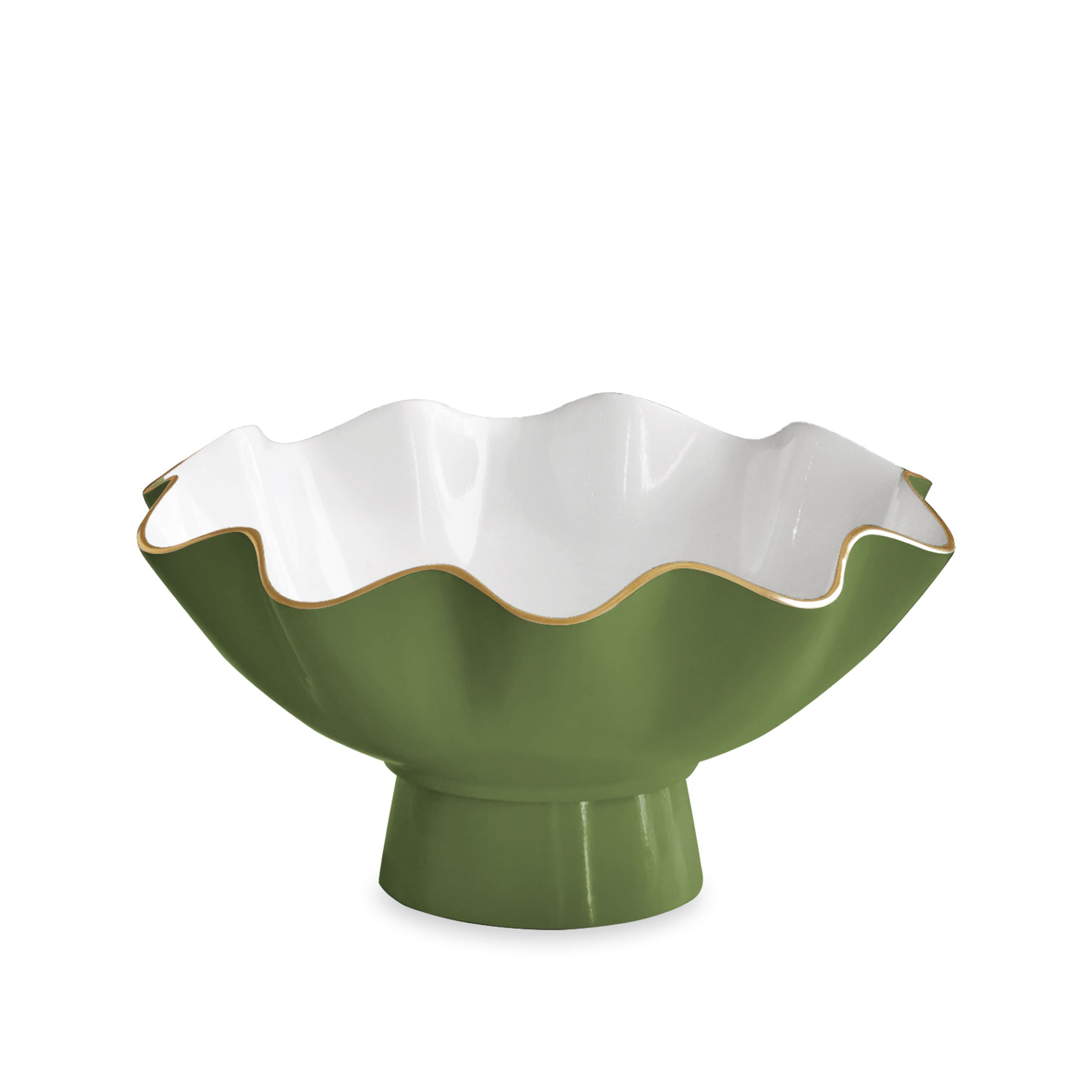 Beatriz Ball Servware Beatriz Ball ENCANTO Carola Small Pedestal Leaf Green and White