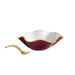 Beatriz Ball Giftware Beatriz Ball ENCANTO Carola Small Round Bowl w/spoon (Bordeaux and White)