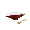 Beatriz Ball Giftware Beatriz Ball ENCANTO Claire Small Oval Bowl with Spoon (Bordeaux and White)