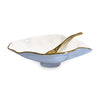 Beatriz Ball Serveware Beatriz Ball ENCANTO Claire Small Oval Bowl with Spoon (Periwinkle, White and Gold)