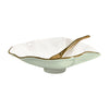 Beatriz Ball Serveware Beatriz Ball ENCANTO Claire Small Oval Bowl with Spoon (Pistachio, White and Gold)
