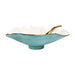 Beatriz Ball Serveware Beatriz Ball ENCANTO Claire Small Oval Bowl with Spoon (Turquoise, White and Gold)