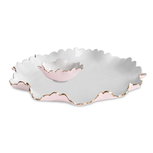 Beatriz Ball Serveware Beatriz Ball ENCANTO Colette Large Chip and Dip (Camellia and White)