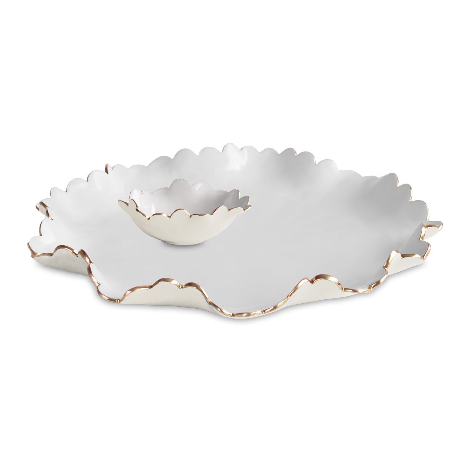 Beatriz Ball Serveware Beatriz Ball ENCANTO Colette Large Chip and Dip (Cream and White)
