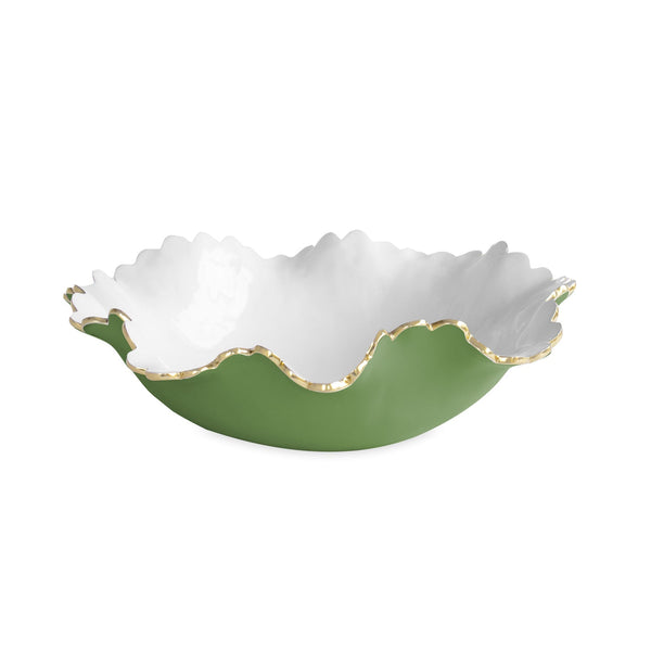 Beatriz Ball Serveware Beatriz Ball ENCANTO Colette Large Round Bowl (Leaf Green and White)