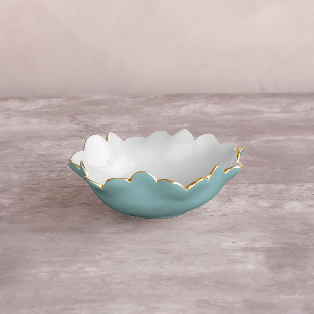 Beatriz Ball Serveware Beatriz Ball ENCANTO Colette Mini Round Bowl  (Turquoise and White)